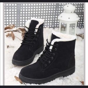 Women fashion black ankle boots